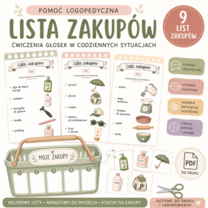 Lista zakupów – pomoc logopedyczna PDF